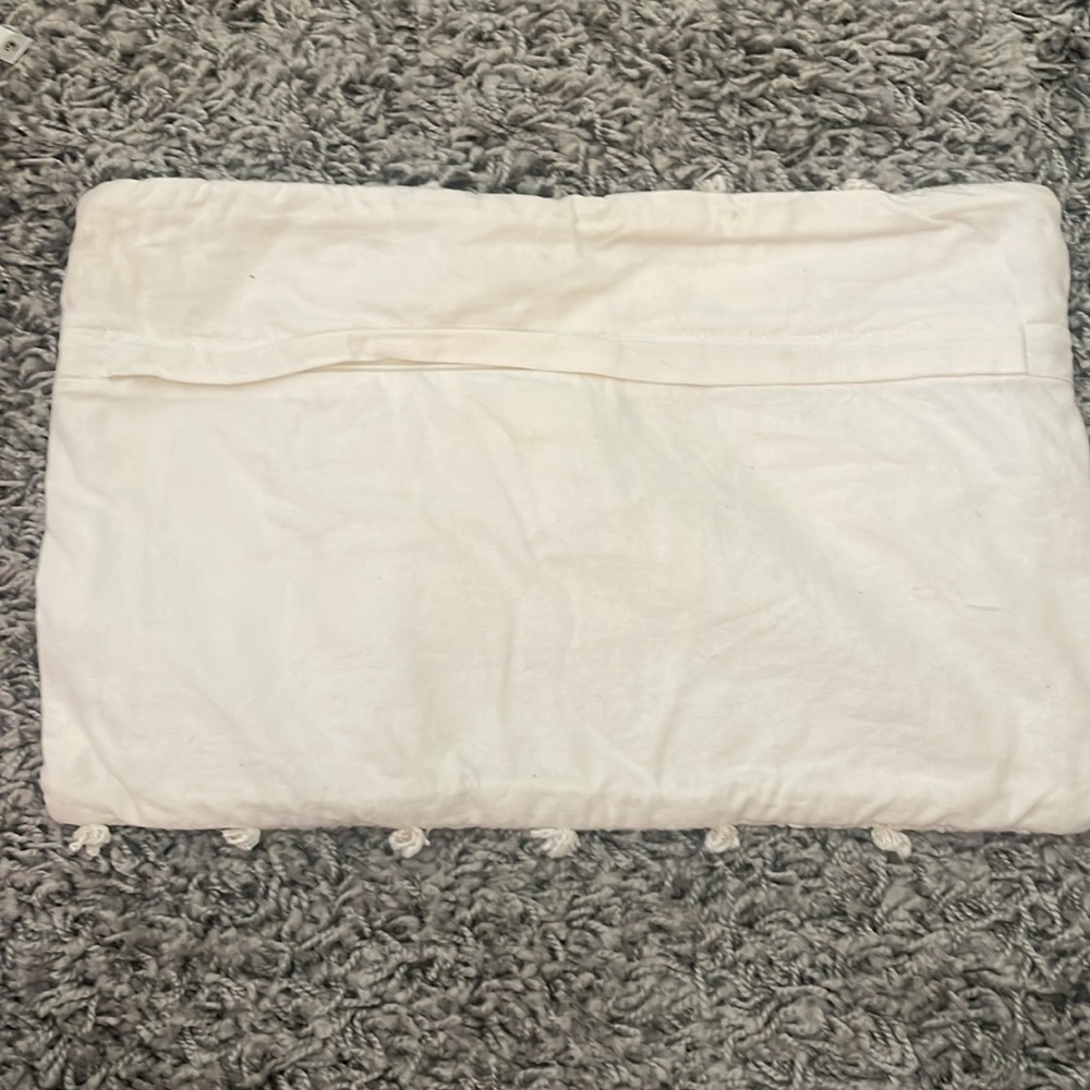 Anthropologie Woven Landen Pillow Cover Case Off White & Gold Rectangle home - Picture 9 of 10